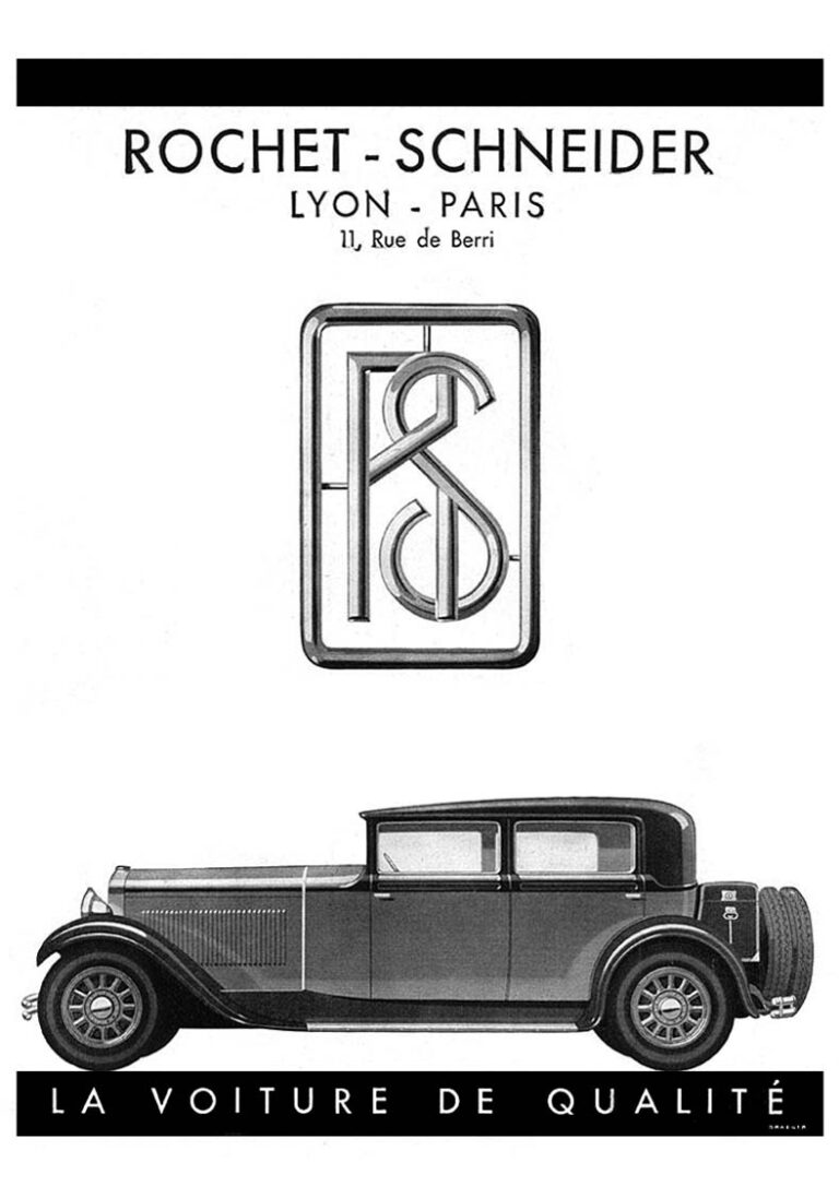 Historic Rochet-Schneider Lyon-Paris poster: "La voiture de qualité" (the quality car)